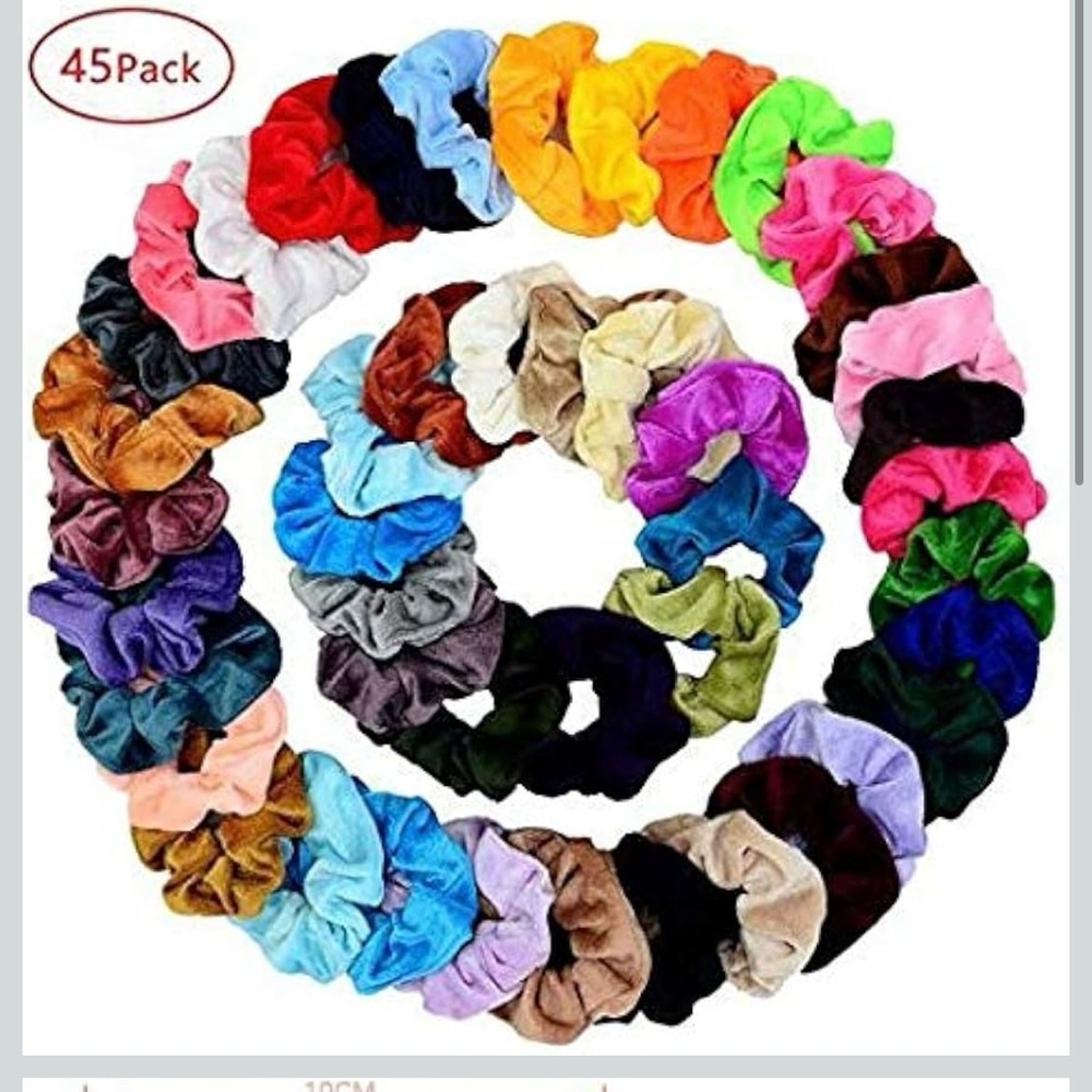 45 Velvet Hair Scrunchies Set Soft Elastic Hair Ties Women/Girls- Holidays Gift